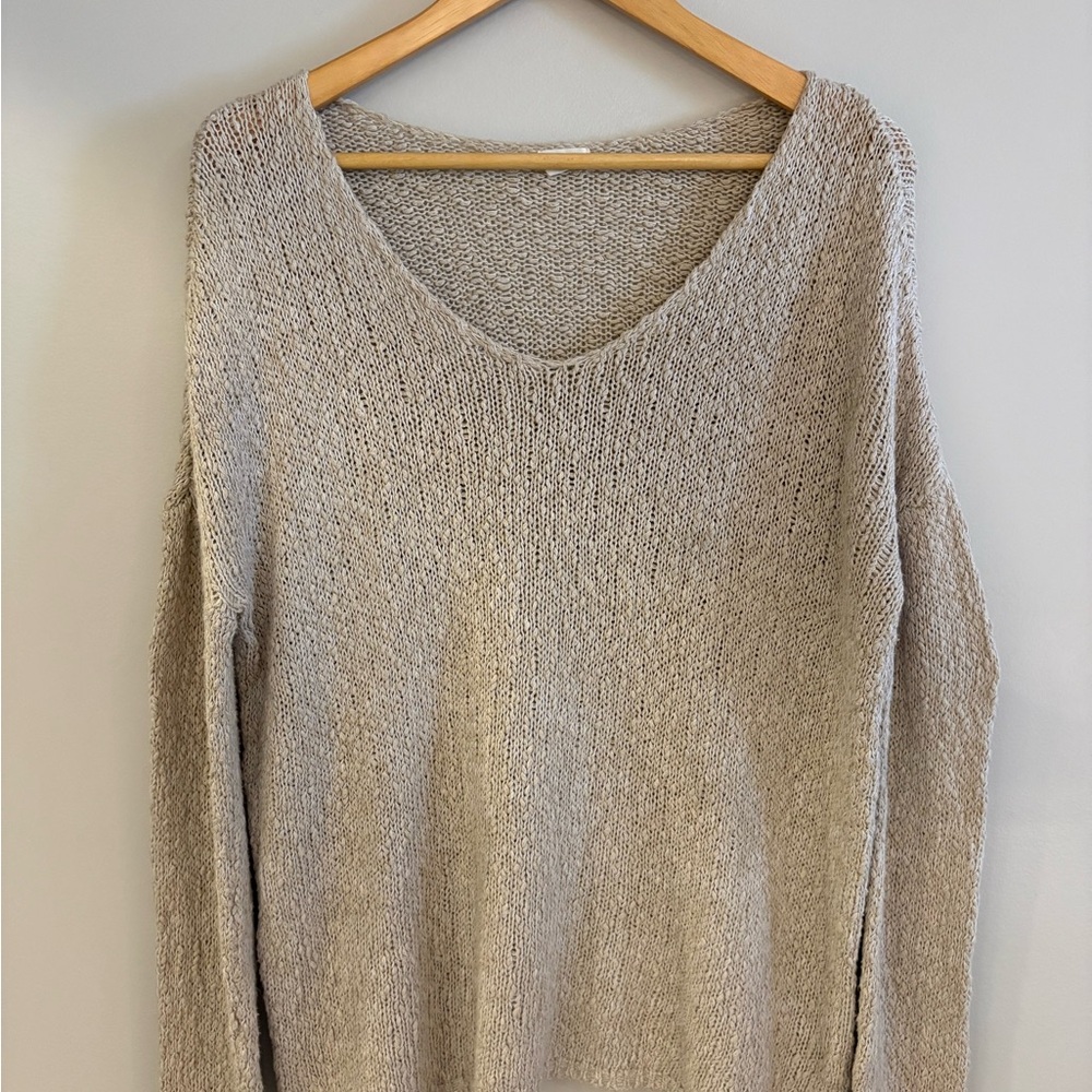 Garage Beige V-Neck Sweater
